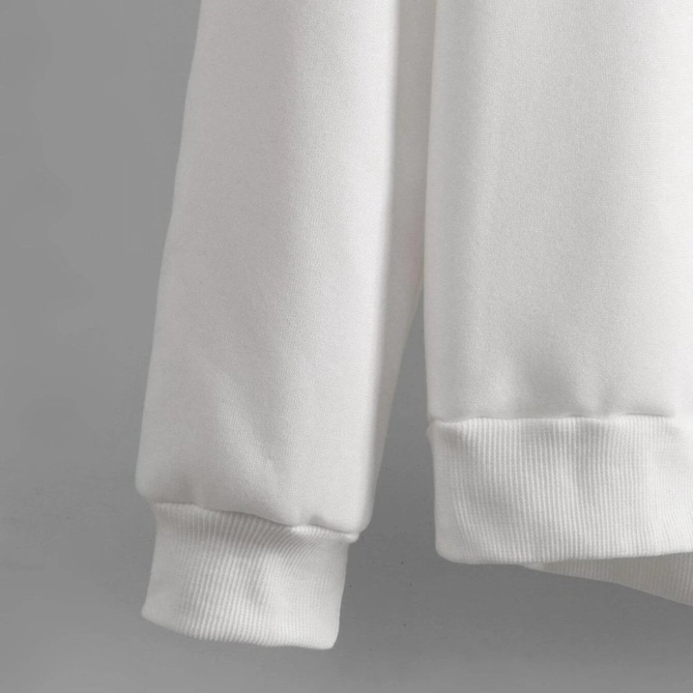 White Mens Hooded Sweater - Picture 5 of 7